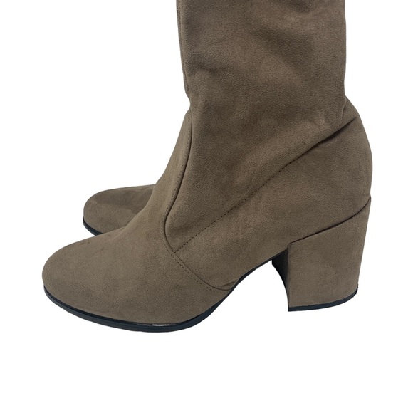 Steve Madden Suede Over-the-Knee Boots Tan Block Heel Tie Back Size 8 - Picture 9 of 16